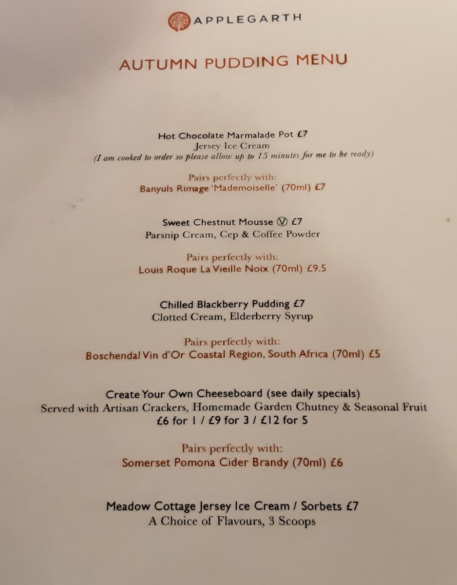 Menu - Applegarth Farm photo 5