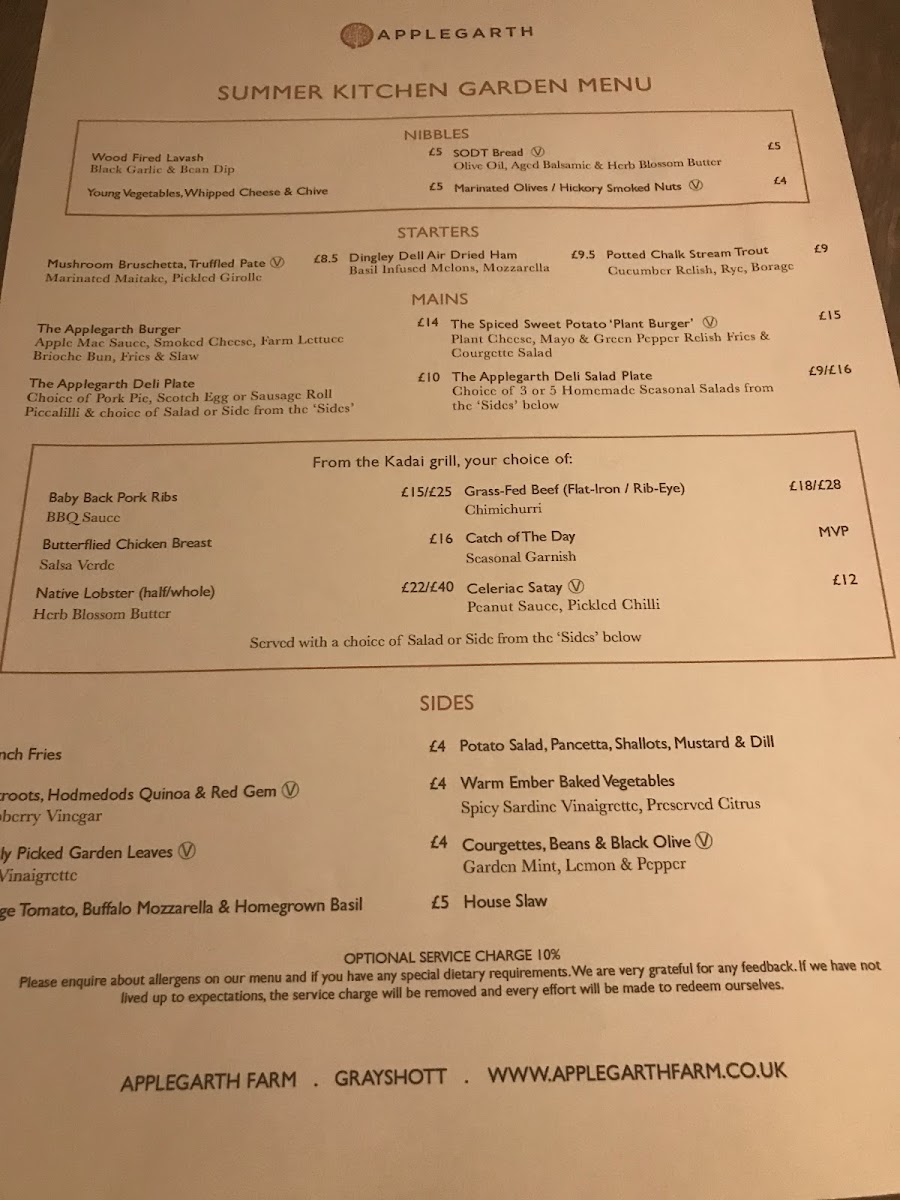 Menu - Applegarth Farm photo 8