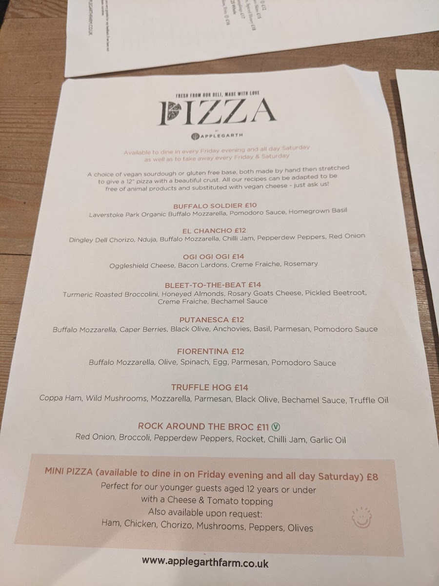 Menu - Applegarth Farm photo 9